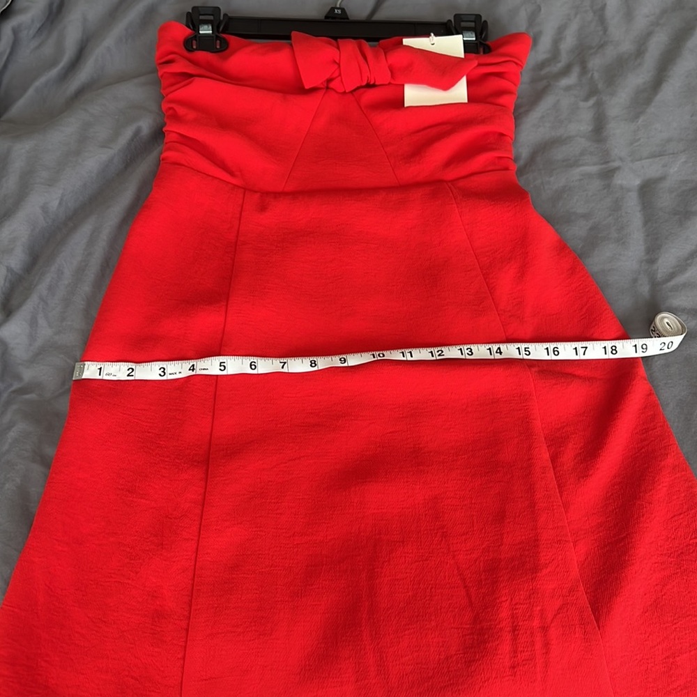 Sezane Ondine Dress Strapless Red Sundress size 6 - Picture 9 of 11